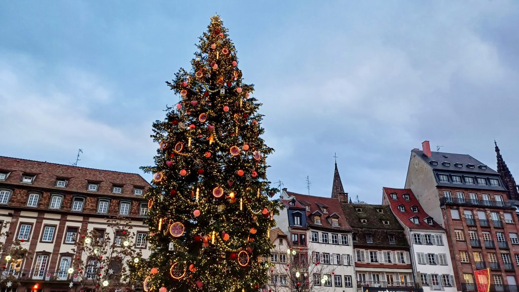 Straßburger Weihnachtsbaum auf dem Place Kléber