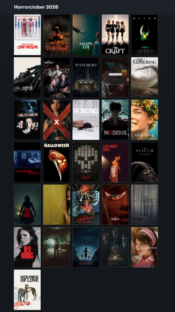 Horrorctober 2026 Watchlist